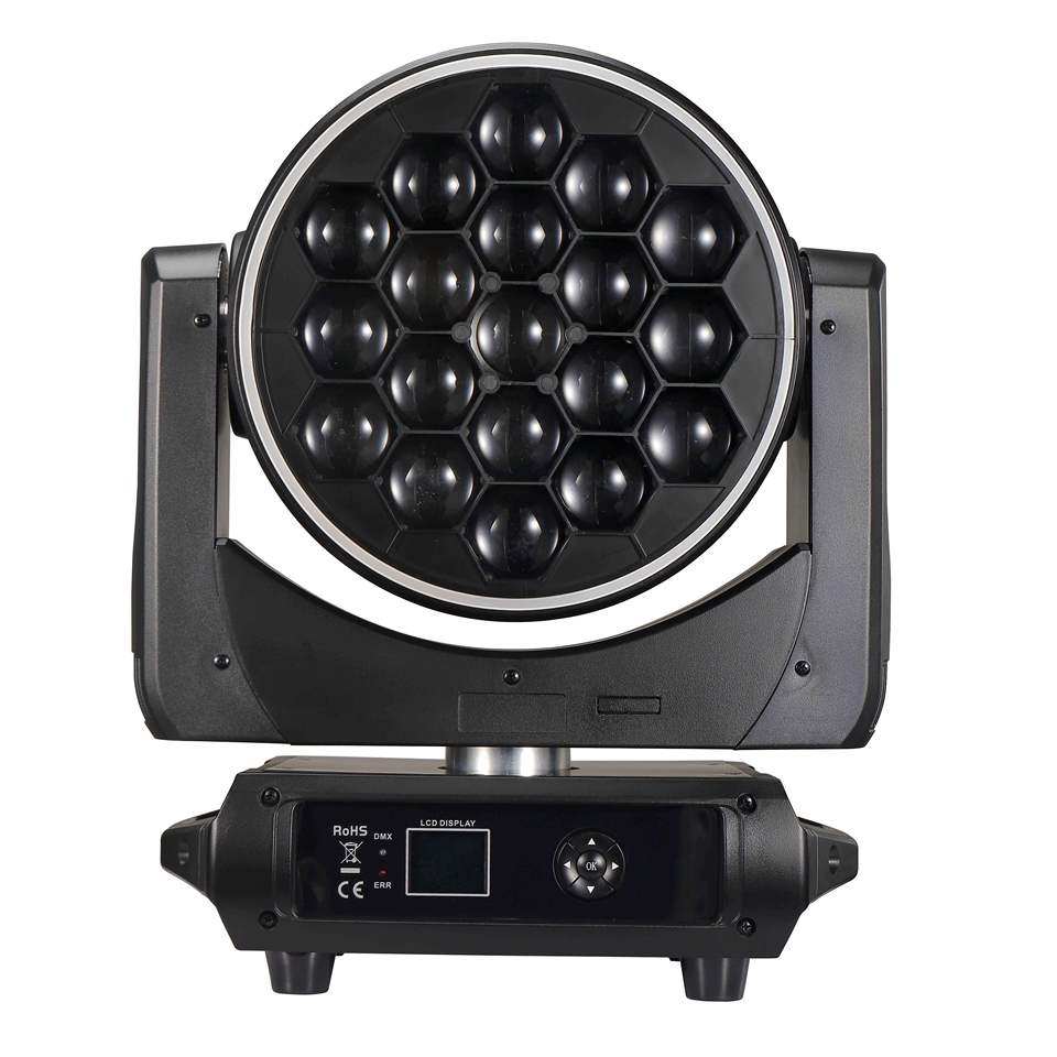 19pcs 40W RGBW 4in1 Bee Eye LED moving head ZOOM and Rotation light